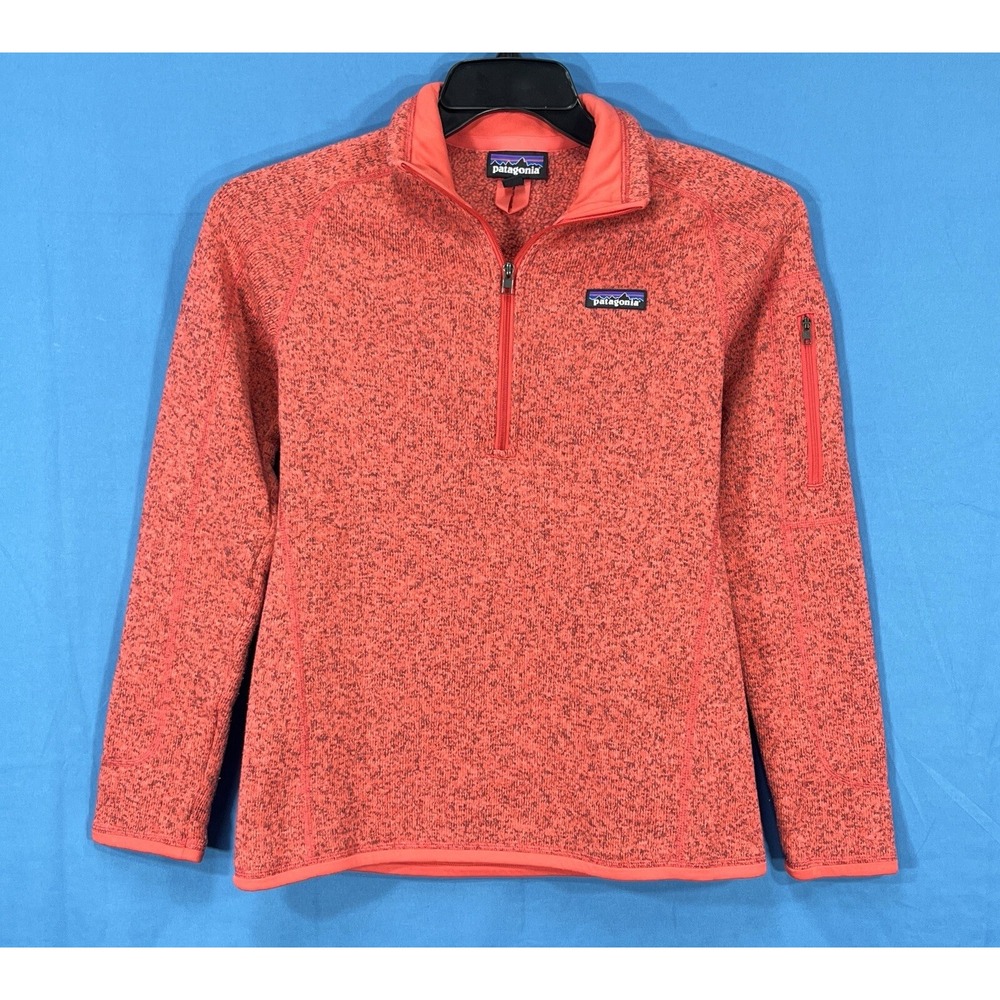 PATAGONIA Better Sweater CORAL Sleeve Pocket 1/4-ZIP Fleece Lined SHIRT/TOP Sz S